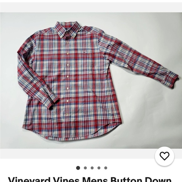 Size M Vineyard Vines Mens Button Down Shirt Cotton Plaid Slim Fit Tucker - Picture 1 of 10